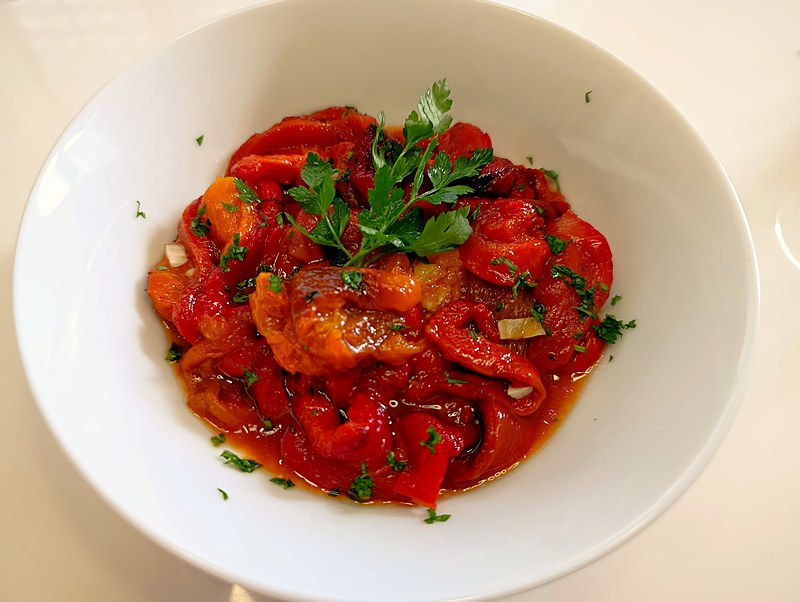 Salade de poivrons grillés, cuisine italienne à domicile en Gruyère